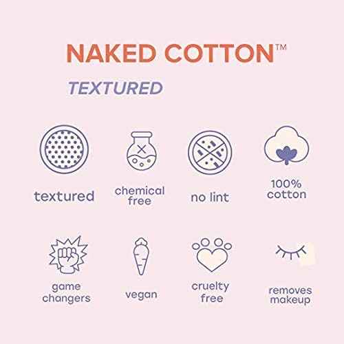 White Rabbit ? Naked Cotton Textured ? Unbleached Perforated Cotton Pads for Toner, Makeup Removal & Masks | Lint-Free, Exfoliating, Natural & Cruelty-Free | Korean Skin Care Product (200 Count)