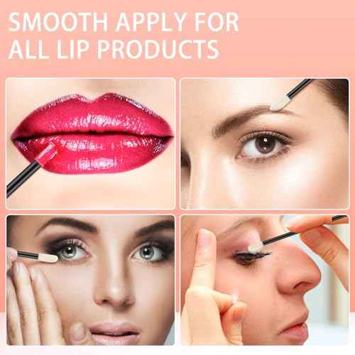 240 Pieces Disposable Lip Wands Lip Brushes,Lipstick Applicator Brushes Lip Gloss Wand,Soft Lint Free,Eyes & Lips Makeup Applicator Wands Tools£¨BLACK£©
