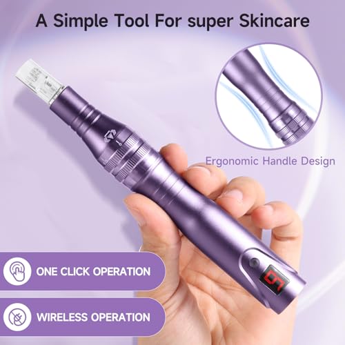 Microneedle Derma Roller Pen - Professional Microneeding 0.25 mm Derma Roller Beauty Pen - Microneedles Roller Pen for Women Men Tools