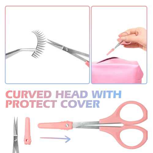 2 Pcs Eyebrow Scissors for Women£¬ Small Scissors Beauty for Facial Hair, Beard, Ear, Nose, Moustache£¬ Stainless Steel