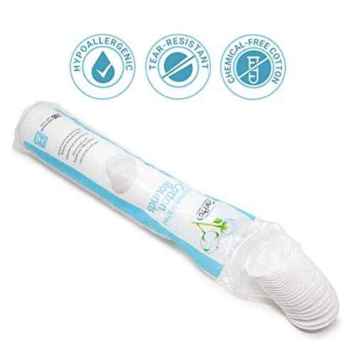 ForPro Premium Stitched Cotton Rounds, 100% Pure Cotton Pads for Removing Makeup, Nail Polish, and Cleansing Face, Pack of 6, Counts 600