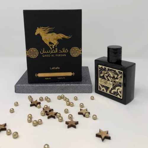 Lattafa Qaed Al Fursan - Oriental, Fruity, Fresh, Amber Wood - Eau de Parfum Long-Lasting Fragrance for Unisex, 3.40 Ounce / 100 ml