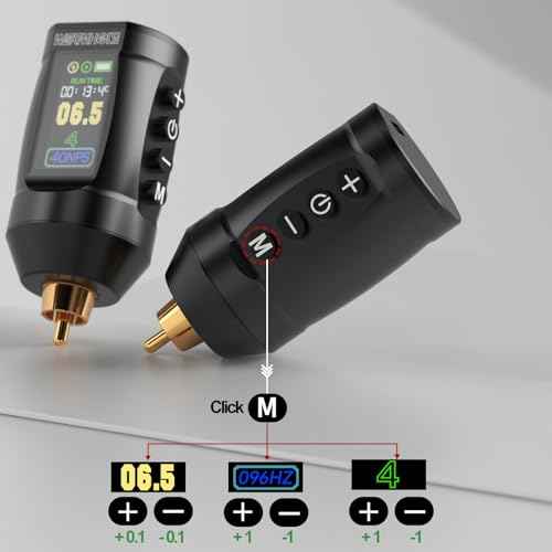 Wormhole Tattoo Battery Pack Wireless Tattoo Power Supply Rechargeable Cordless Tattoo Power Supply Portable RCA Lithium Battery Pack 1,800mAh Capacity with LED Digital Display for Tattoo Gun WB13-A