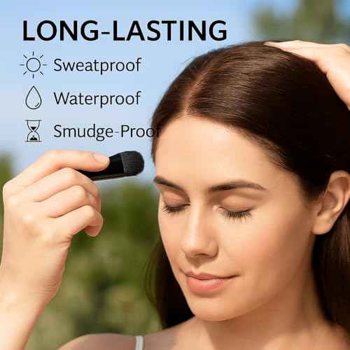 Hairline Powder with Brush ? Root Touch Up & Hair Shading Powder, Long-Lasting Matte, Sweat & Humidity Resistant, Covers Thinning Edges/Wide Part/Gray Roots ? Travel-Friendly Compact [Dark Brown]