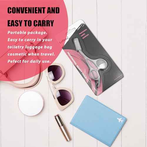 Eyebrow Trimming Scissors with Combs, Eyebrow Trimmers, Gifts for Men Women Stocking Stuffers, Stainless Steel Gray