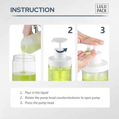 Pump Bottle Dispenser for Soap : Shampoo Container for Travel Conditioner - Refillable Jar for Hand Lotion and Dish - Empty Plastic 250ml Clear