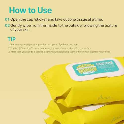 Ariul Stress Relieving Purefull Cleansing Tissue ? Gentle & Hydrating Makeup Remover Wipes, Korean Skin Care with Natural Ingredients, 80 Counts ¡¿ 2 Packs