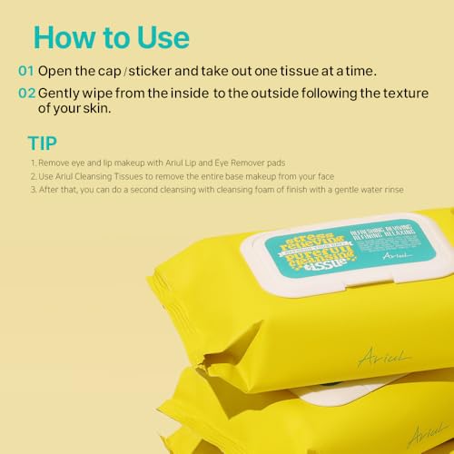 Ariul Stress Relieving Purefull Cleansing Tissue ? Gentle & Hydrating Makeup Remover Wipes, Korean Skin Care with Natural Ingredients, 80 Counts ¡¿ 2 Packs