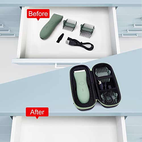 Yewltvep Case for Meridian Shaver, Hard Bags Compatible with MANSPOT Groin Hair Trimmer Without Recharge Dock, Storage Case for Meridian Trimmer with Shockproof Detachable Insert Foam