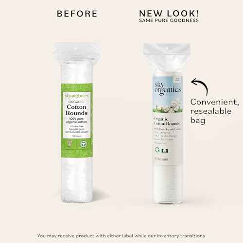 Sky Organics Organic Cotton Rounds for Sensitive Skin, 100% Pure GOTS Certified Organic for Beauty & Personal Care, 300 ct.