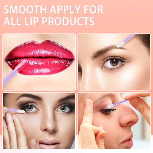 240 Pieces Disposable Lip Wands Lip Brushes,Lipstick Applicator Brushes Lip Gloss Wand,Soft Lint Free,Eyes & Lips Makeup Applicator Wands Tools£¨PURPLE£©