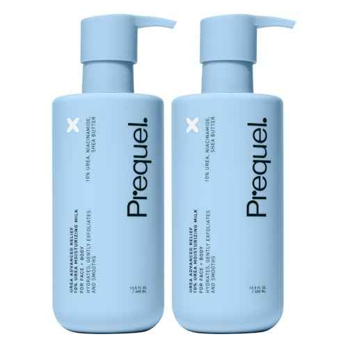 Prequel Skin Urea Advanced Relief Moisturizing Milk, 10% Urea Lotion for Face and Body, Unscented, Hydrating Cream for Extremely Dry Skin, Soothing for Sensitive Skin - 6.75 fluid ounce (Pack of 2)