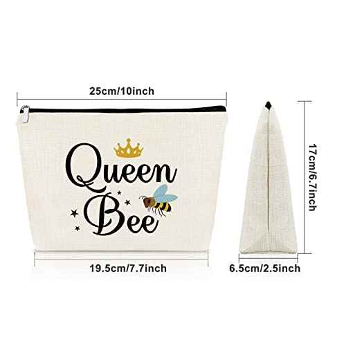 Sazuwu Bee Themed Gifts for Women Makeup Bag Bee Lover Gifts for Friend Beekeeper Birthday Gifts Cosmetic Bag Honeybee Gifts Christmas Thanksgiving Gifts for Bee Lover Cosmetic Travel Pouch