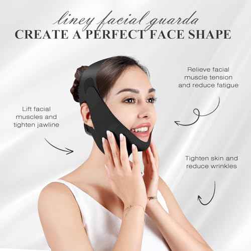 Chin Strap for Sleeping,Double Chin Reducer,Adjustable Chin Strap,Jaw Strap,Jawline Shaper,V Line Lifting Mask,Black,M