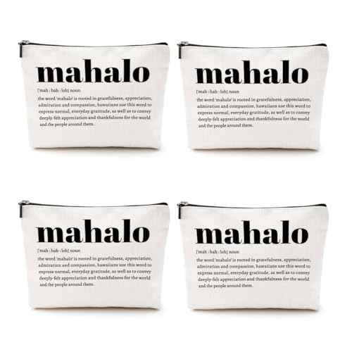 4pcs Makeup Bags Hawaii Cosmetic Bag Hawaiian Gifts Hawaiian Souvenirs Thank You Gifts for Women Female Grandma Mom Sister Friend Wife Travel Toiletry Bag Thanksgiving Christmas Birthday gift