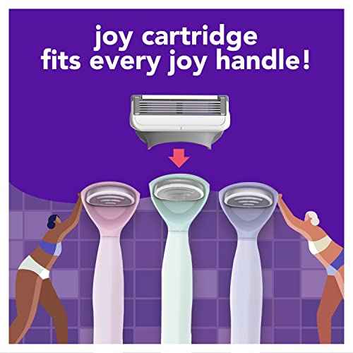 joy Womens Razor Blade Refills, 8 Count, Purple, Lubrastrip to Help Avoid Skin Irritation