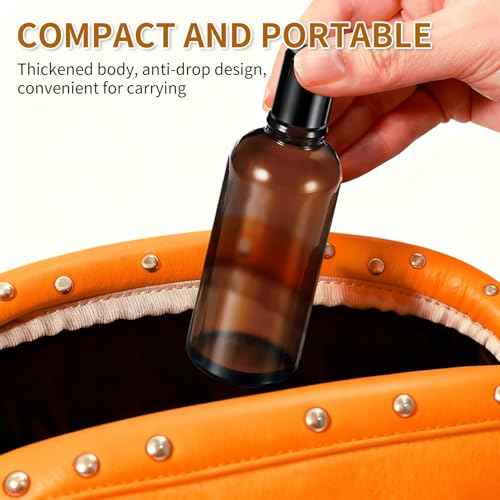 100ML Roller Bottles for Essential Oil, 4 Pack Empty Amber Glass Roller Bottle for Perfume Oil, Roll on Bottles with Stainless Steel Roller Balls, Opener, Funnel and Dropper for Aromatherapy, Massage