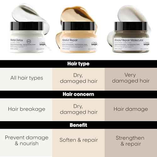 L'Or?al Professionnel Paris Absolut Repair Hair Mask - Nourishing Protein Treatment, Hydrates, Repairs Damage & Adds Shine, For Dry & Damaged Hair