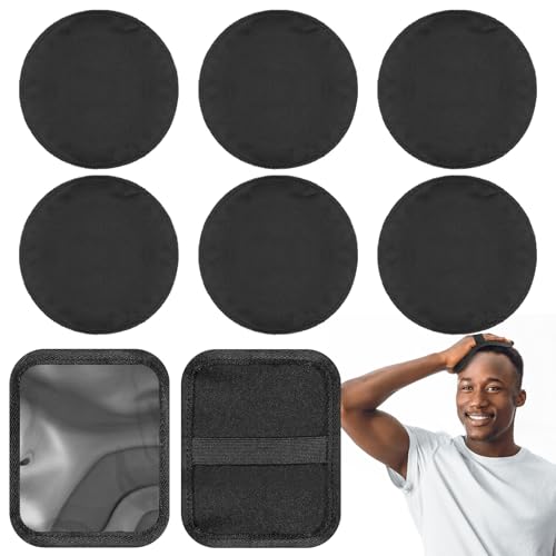 6 Pcs 4.5 Inch Crown Patch for Waves 360 Waver's Compression Rapid Waver's Crown with 1 Pcs Waves Training Pad(Black)