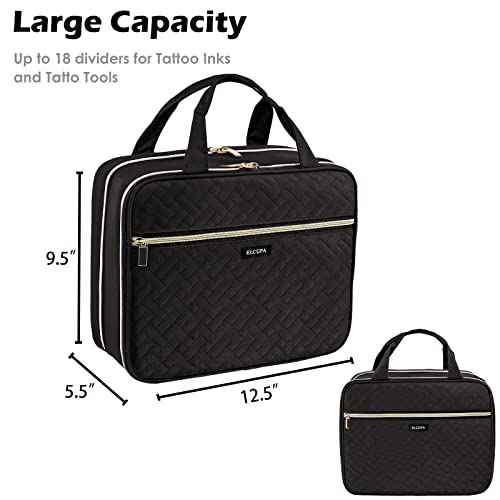 Tattoo Carrying Case-Tattoo Supplies Organizer-Tattoo Kit Case -Tattoo Supplies Carrying Bag for Tattoo Stencil Printer, Tattoo Ink, Tattoo Equipment, Tatoo Pens Black (BAG ONLY)