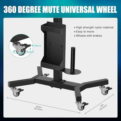 POARMEEY Tattoo Tray Cart on Wheels with Extension Rotatable Tattoo Table Station Versatile Rolling Tool Tray for Tattoo Artist Studio and Beauty Salon