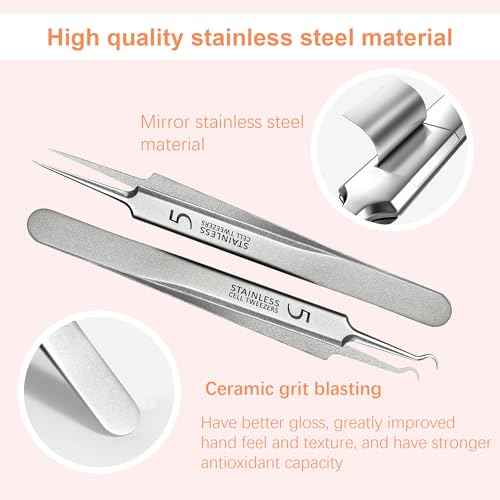 WSYUB Blackhead Tweezers, Milia Remover, Pimple Popper Tool,Ingrown Hair Tweezers, Blackhead Extractor