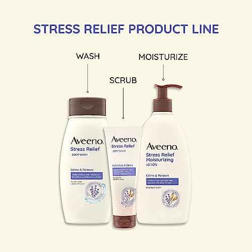Aveeno Stress Relief Body Wash for Women, Calming Lavender Scent & Prebiotic Oat, Cleanser for Sensitive Dry Skin, Paraben, Dye & Soap-Free, 33 Fl Oz