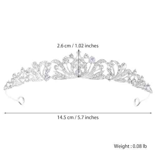 2 Pieces Silver Tiara Crown for Women Wedding Tiaras for Bride Princess Crowns and Tiaras for Girl Rhinestone Crowns for Birthday Halloween Cosplay Christmas Party Prom Gifts
