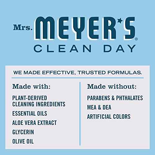 MRS. MEYER'S CLEAN DAY Hand Soap, Made with Essential Oils, Biodegradable Formula, Rain Water, 12.5 fl. oz - Pack of 3