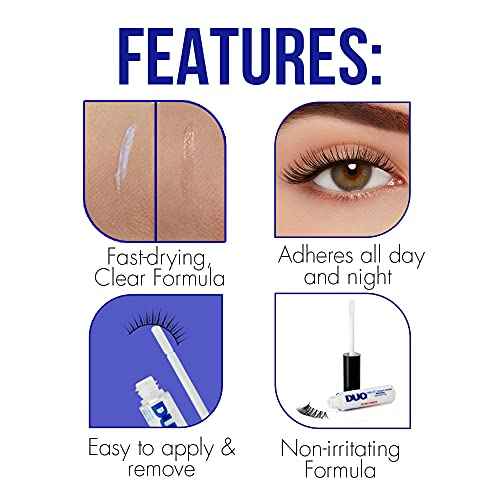 DUO Quick-Set Strip Lash Adhesive ? Clear, Waterproof, Long-Lasting Lash Glue, Fast-Drying for False Lashes, 0.18 oz, 1-Pack