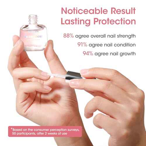 GELLEN Nail Strengthener, 8-In-1 Nail Repair Serum Growth for Thin Brittle Damaged Nails, Non Polish, Air Dry Clear Nail Growth Care Treatment, Keratin Calcium Formula, Cherry Blossom Scent