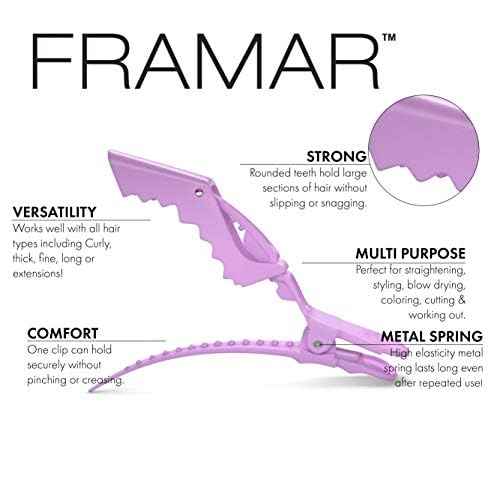 FRAMAR Pastel Alligator Hair Clips 10 Pack - Professional Styling Clips for Hair, Salon Quality Plastic Alligator Clips