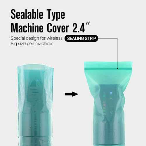 300pcs Tattoo Machine Covers Sealable Type - 2.4¡¿8 Inch Jungle Green Tattoo Pen Covers Machine Bags Sleeves for Cartridge Tattoo Machine - Professional Tattoo Supplies & Accessories