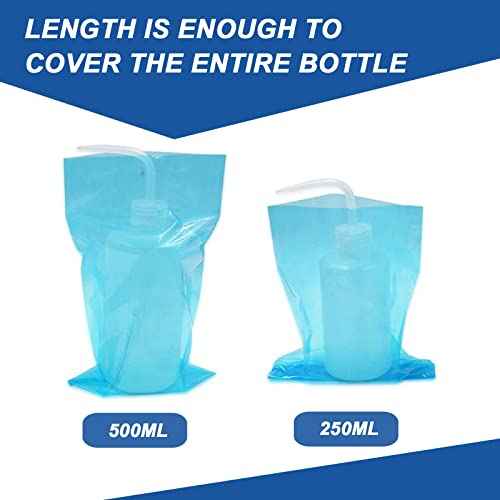 Wash Bottle Bags 250pcs Tattoo Wash Bottle Covers Blue Squeeze Bottles Sleeves Bag Cleaning Tattoo Bottles Bags for Tattoos Supplies Tattoos Kits