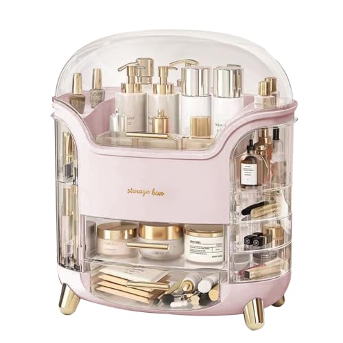 Upgrade Large Makeup Organizer Countertop Vanity Case Skin Care Cosmetic Storage Box Bathroom Counter Perfume Skincare Organizers Make Up Caddy Gift for Women Girls Clear Design Easy Visibility