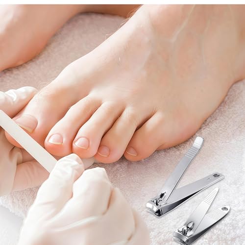 20-Pack Stainless Steel Fingernail Toenail Nail Clippers Bulk Set - 16 Small +4 Medium Size Nail Care Set Toe & Finger Nail Clipper for Men/Women Travel, Homeless Care Supplies