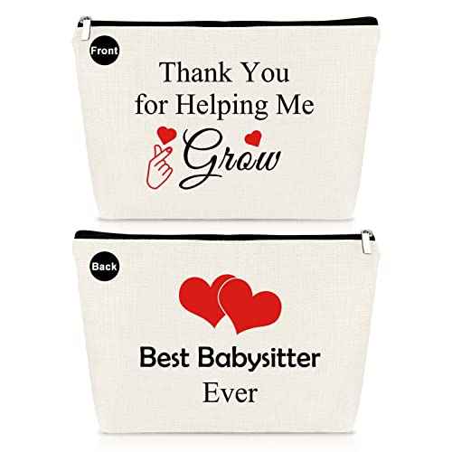 Babysitter Gifts Makeup Bag for Women Nanny Appreciation Gift Thank You Gift for Babysitter Cosmetic Bag Babysitter Retirement Gift Christmas Mother's Day Birthday Gift for Daycare Provider Caretaker