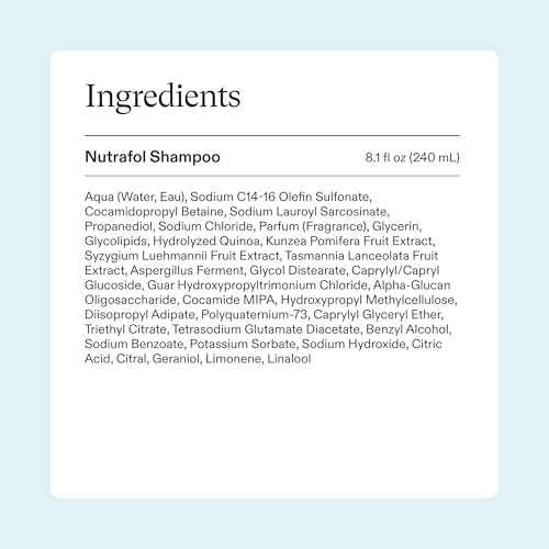 Nutrafol Shampoo, Cleanse and Hydrate Hair and Scalp, Improves Hair Volume, Strength and Texture, Physician-formulated for Thinning Hair, Color Safe, Sulfate Free