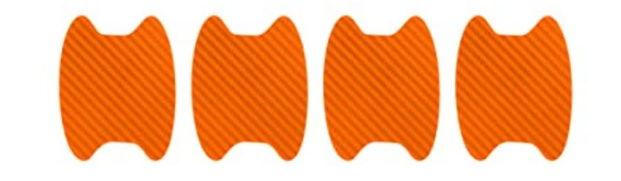 4PCS Car Door Handle Protector Sticker, Universal Carbon Fiber Anti-Scratches Auto Protective Film, Car Door Side Paint Cover Guard Stickers Fit for Most Car Handles （Orange/4PCS）