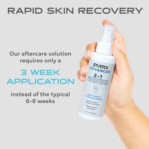 Studex Advanced 2-in-1 Piercing Aftercare & Cleanser ? Hypochlorous Spray for Body and Ear Piercing, Hypoallergenic Formula for Sensitive Skin (3.4oz)