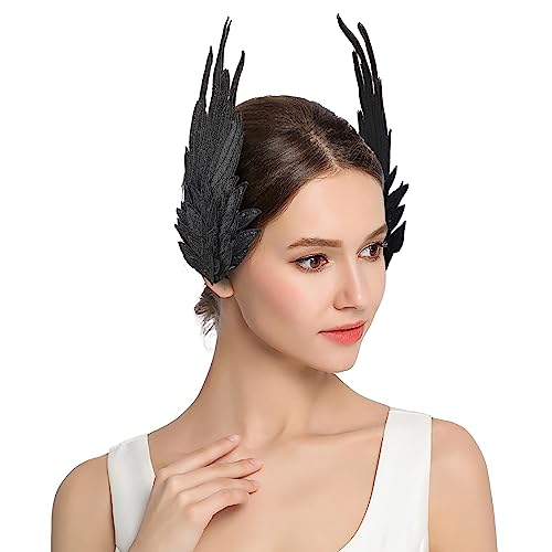 Feather Angel Wings Christmas Halloween Hair Clips Mardi Gras Hair Barrettes Lolita Cosplay Headband Hair Band