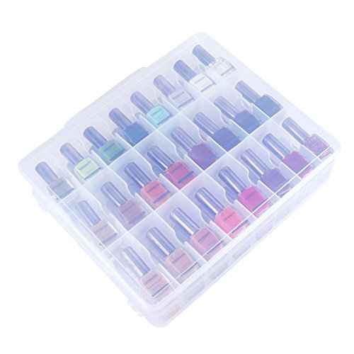 Kissbuty Universal Nail Polish Holder Organizer for 48 Bottles Adjustable Dividers Space Saver