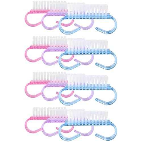 12-Pack Handle Grip Nail Brush(assorted color), Fingernail Scrub Cleaning Brushes for Toes and Nails Cleaner, Pedicure Brushes for Men and Women