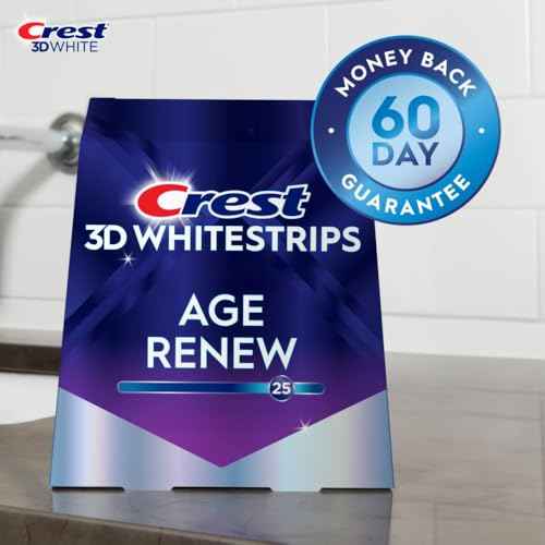 Crest 3D Whitestrips Age Renew ? Teeth Whitening Kit, 21 Treatments, Each with 1 Upper/1Lower, 42 Strips ? Crest 3DWhite Teeth Whitening Strips
