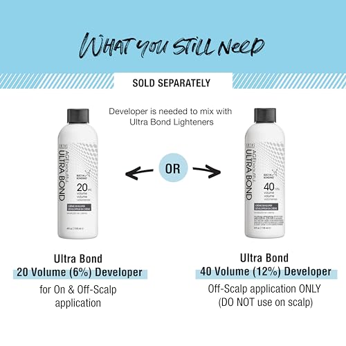 AGE beautiful Charcoal Clay Powder Hair Lightener with Ultra Bond Building | Strengthens, Protects & Nourishes | Lifts up to 7+ Levels | Lightens & Tones in One-Step