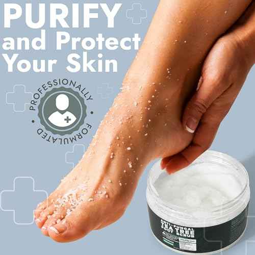 Foot Scrub with Tea Tree Oil | Callus Remover For Feet | Exfoliating Scrub with Salicylic and Glycolic Acid for Dead Skin, Athlete¡¯s Foot, Warts, Corns, Rashes, Foot Odor, Insect Bites and Foot Care