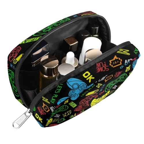 Kids Toiletry Bag for Boys, Cute Small Video Games Wash Bag for Little Young Boys Waterproof Cosmetic Weekender Bag Toddler Traveling Toiletries