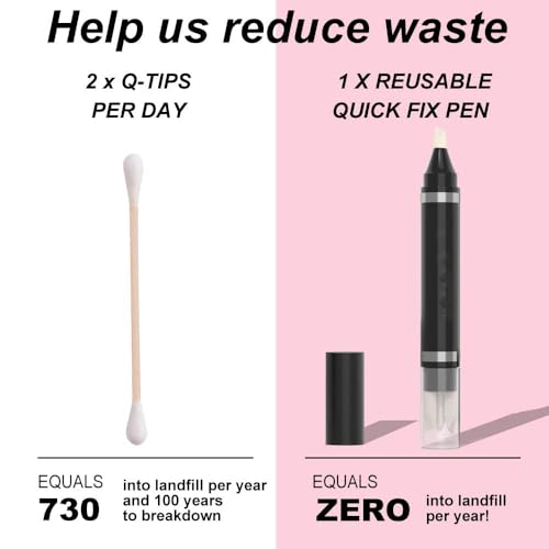 Eye Makeup Remover Pen, Makeup Remover Eraser Stick Corrector Stick Lipstick Eyeliner Eraser for Instant Touch Up Correction, Mascara Smudges Correction,Travel-Friendly Makeup Removing Pen With 3 Replacement Heads