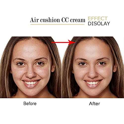 Mushroom Head Air Cushion CC Cream, Moisturizing Concealer, BB Cream Makeup Base, Long Lasting with Mushroom Makeup Sponge, Easy to Apply (01#, Lvory)