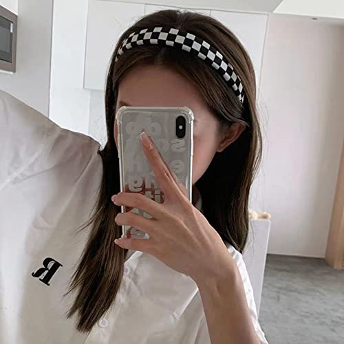 ZAHSY Checkered Padded Headband Checkerboard Headbands Black and White Headbands for Women Sponge Puffy Headband Head bands Christmas Hair Accessories Buffalo Check Hairbands